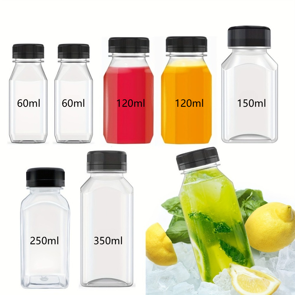 Meal Prep Juice Bottles - 6 шт. многоразовые прозрачные пластиковые бутылки