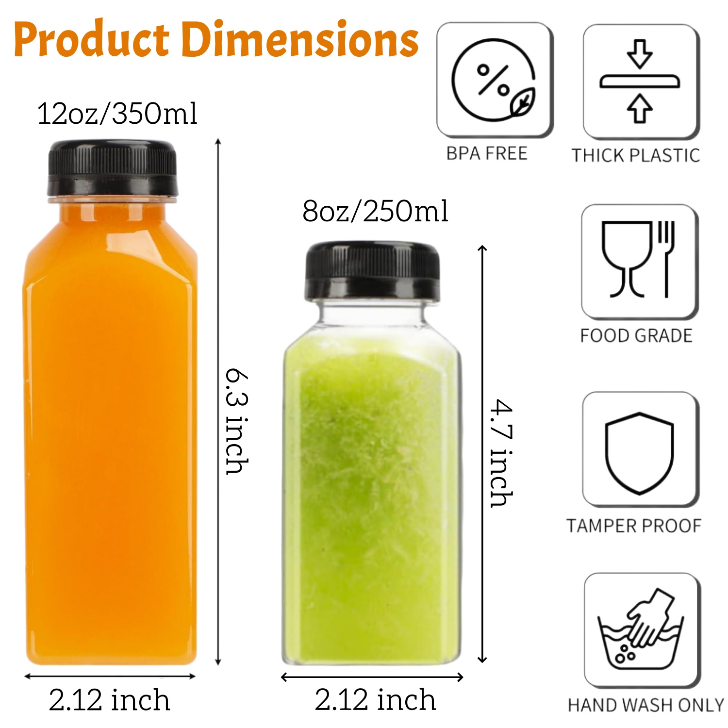 20-80 шт. пластиковые бутылки  – обзор и цена Meal Prep Juice Bottles